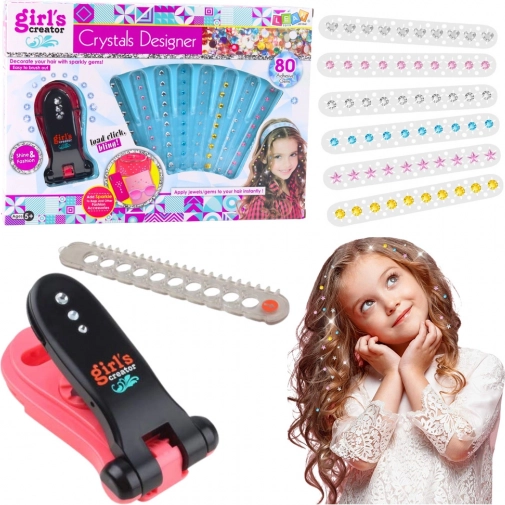 Set pentru decorarea părului cu diamante, cu aplicator, 80 buc.
