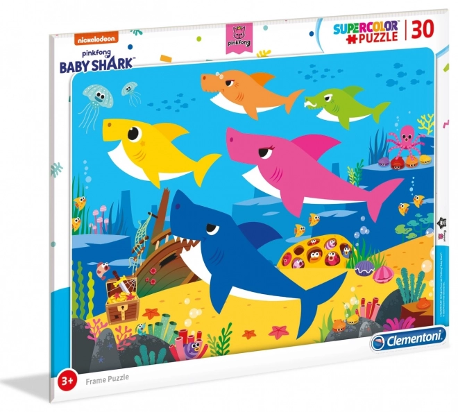 Puzzle ramă 30 de piese Baby Shark Clementoni