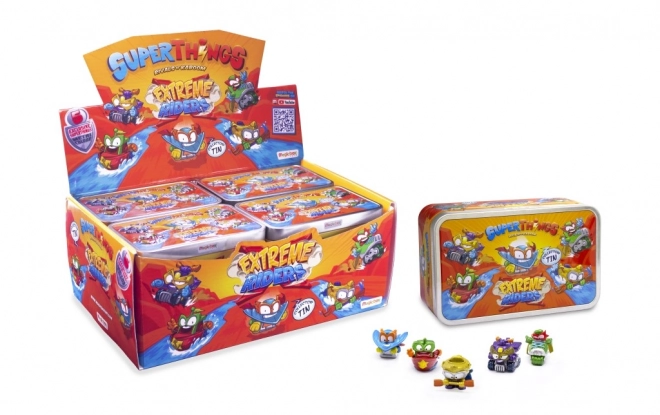 Set figurine SuperThings Extreme Riders în cutie de metal