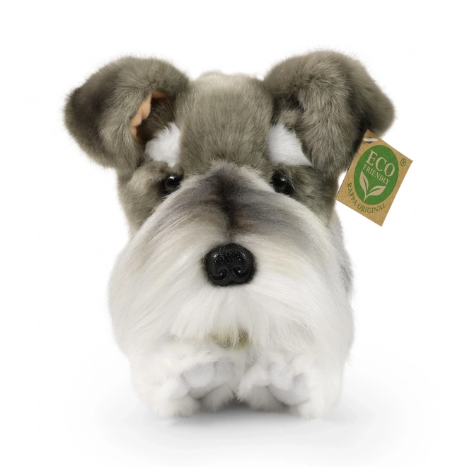 Câine din pluş schnauzer culcat eco-friendly 28 cm