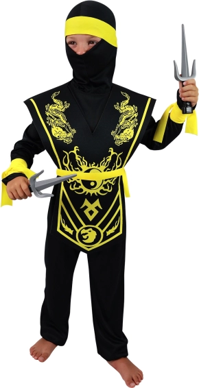 Costum pentru copii Ninja Galben în mărimea M