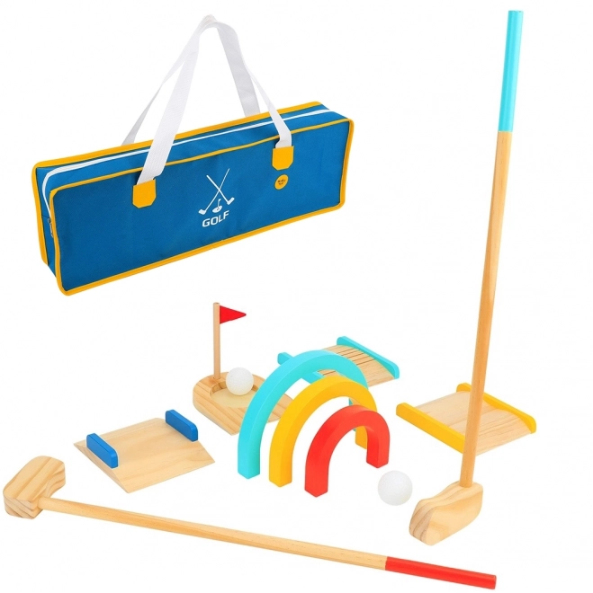 Set de golf din lemn pentru 2 persoane
