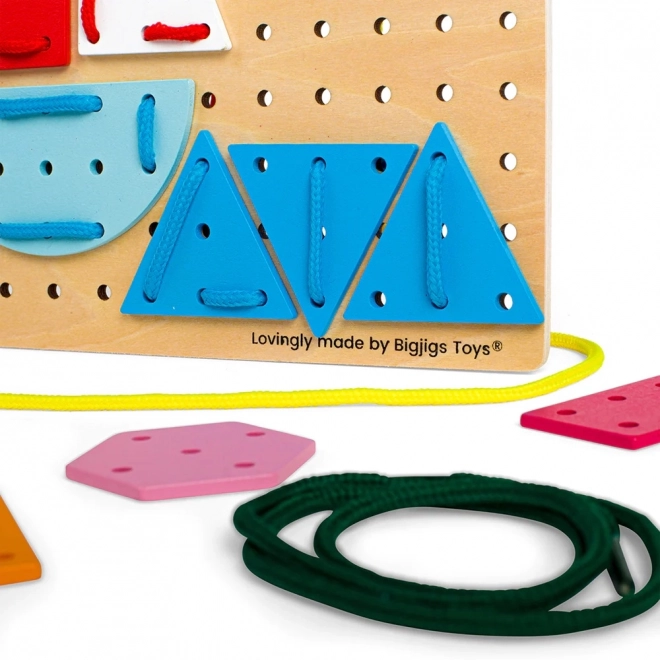 joc de snuruit forme geometrice din lemn Bigjigs Toys