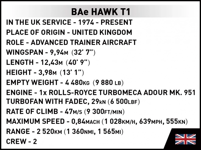 set COBI Armed Forces BAE Hawk T1 Royal Air Force