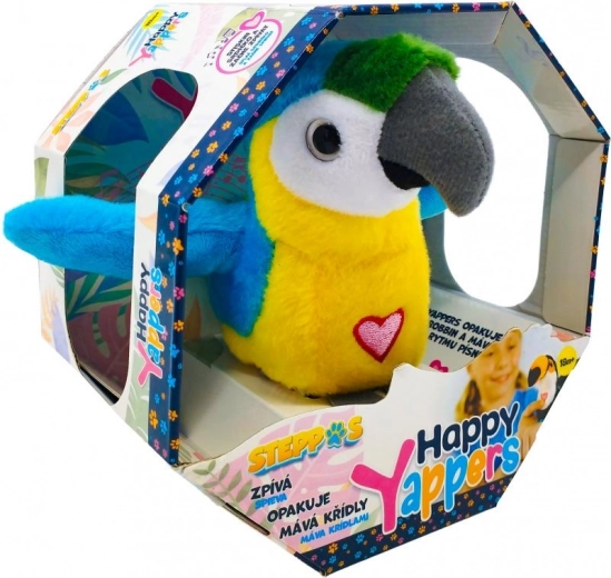 Steppos Happy Yappers papagal albastru – pluș interactiv pentru mână