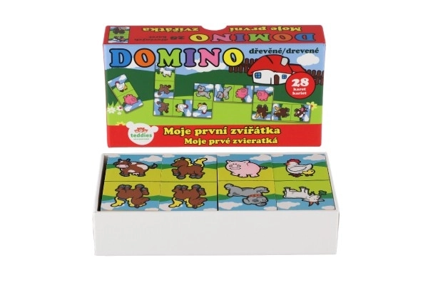 Primul Meu Domino De Lemn Cu Animale