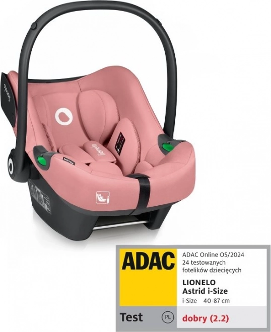 Scaun auto pentru copii LIONELO Astrid i-Size roz