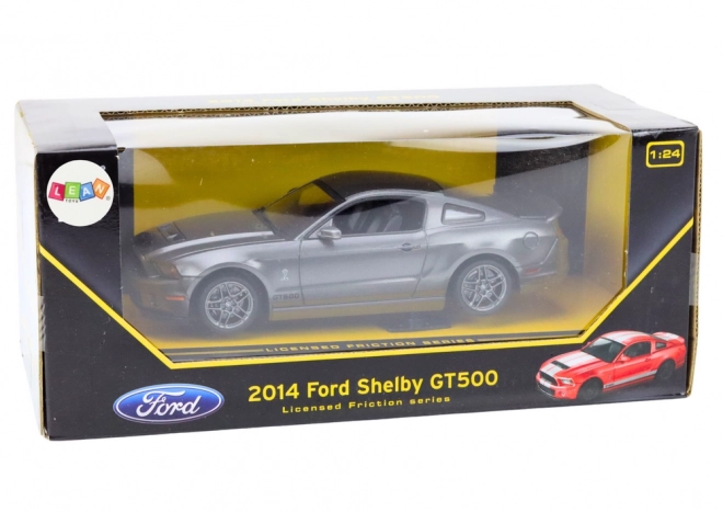 mașină Ford Shelby GT500 la scară 1:24 cu motor argintiu