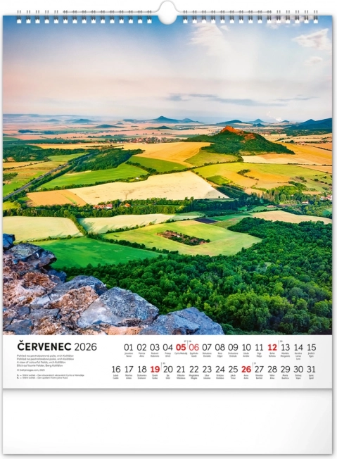 Calendar de perete Republica Cehă 2026
