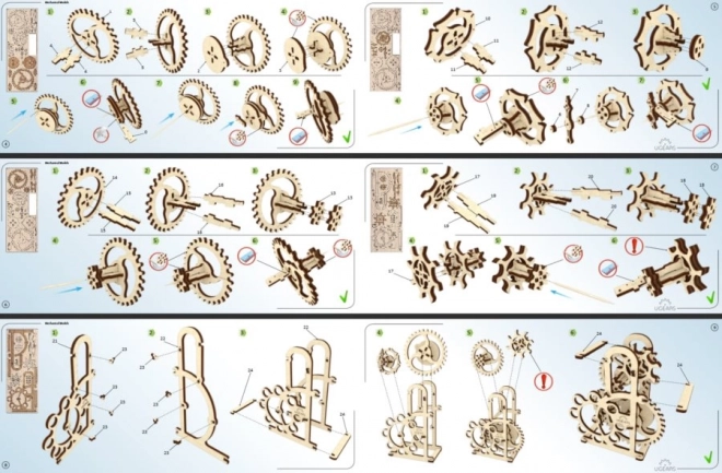 Puzzle mecanic din lemn 3D Dynamometr Ugears