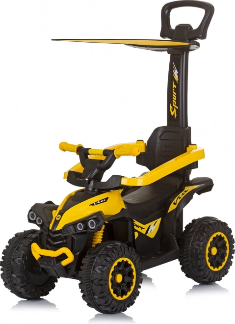 Vehicul de împins cu acoperiș și tijă de ghidare Chipolino ATV galben