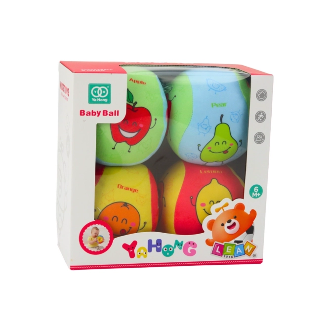 Set de mingi moi pentru copii cu modele de fructe