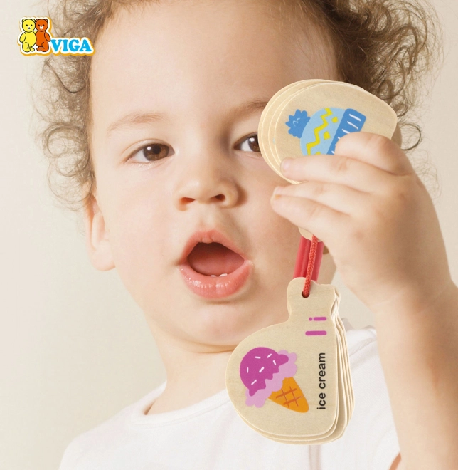 Carte de lemn pentru învățarea alfabetului și a limbii engleze Montessori