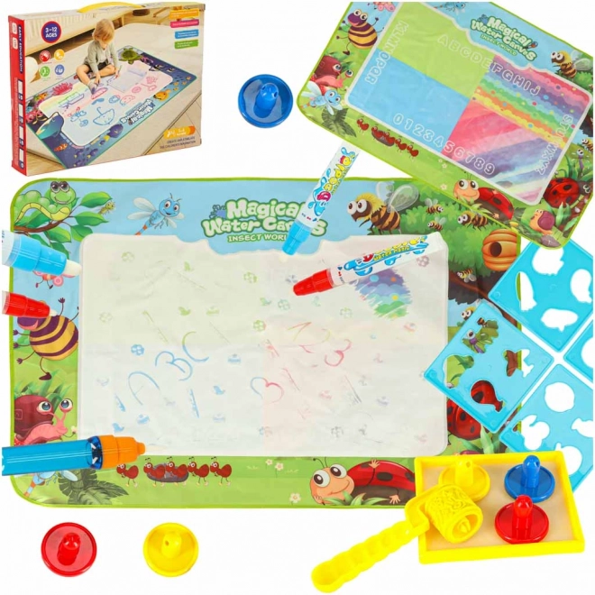 Tăbliță de desen cu apă cu ștampile și șabloane 120x90 cm Pajiște