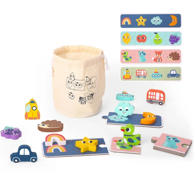 Woopie Green Pexeso din Lemn - Puzzle Tactile
