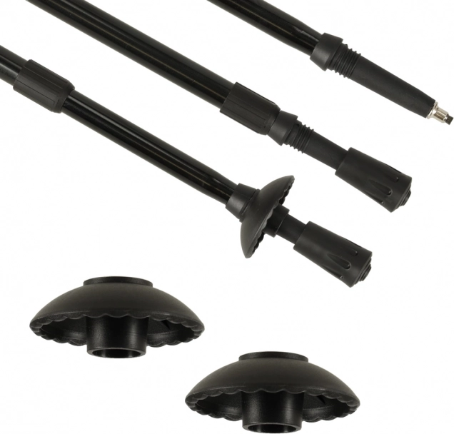 Bastoane trekking pliabile Nordic Walking, negre, 2 buc