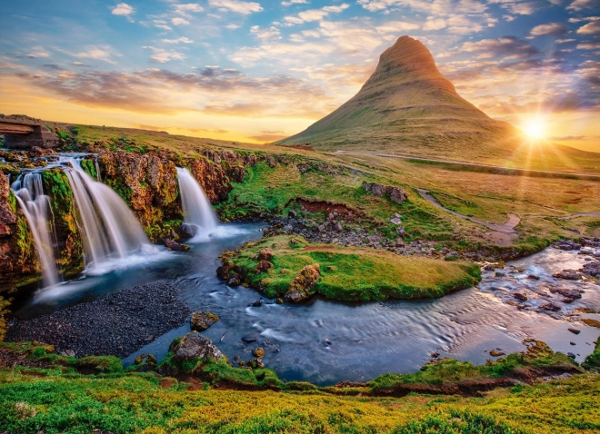 Puzzle Cascada Kirkjufellsfoss, Islanda - 2000 de piese