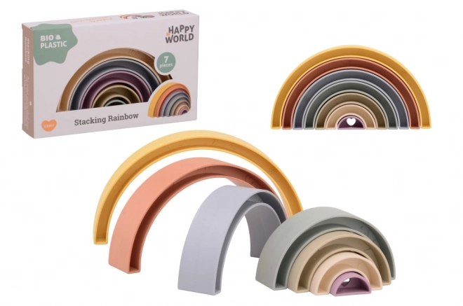 Set curcubeu din bioplastic Happy World