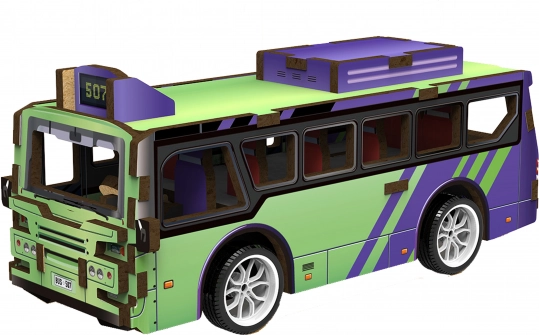 Puzzle 3D din lemn Autobus