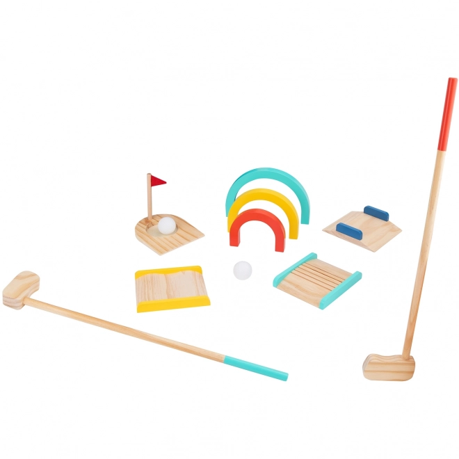 Set de golf din lemn pentru 2 persoane