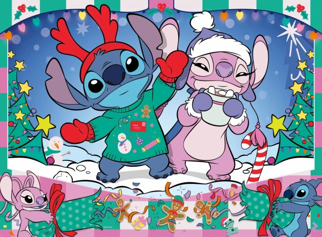 Puzzle 100 de piese Stitch Crăciun Disney