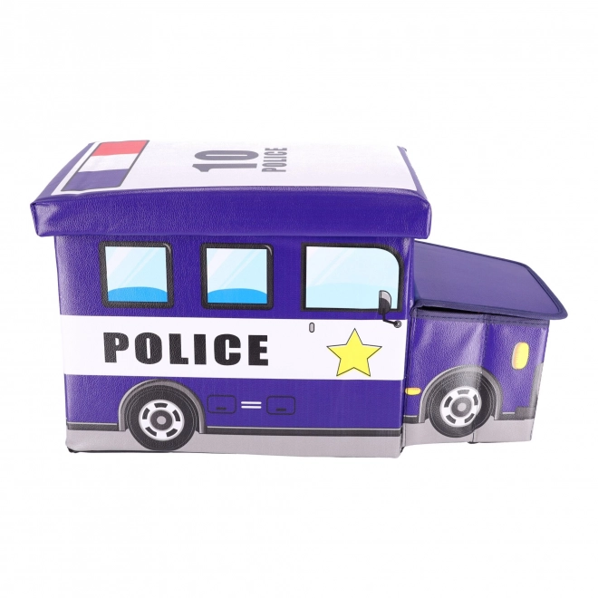 Container pentru jucării cu puf - Mașină de poliție