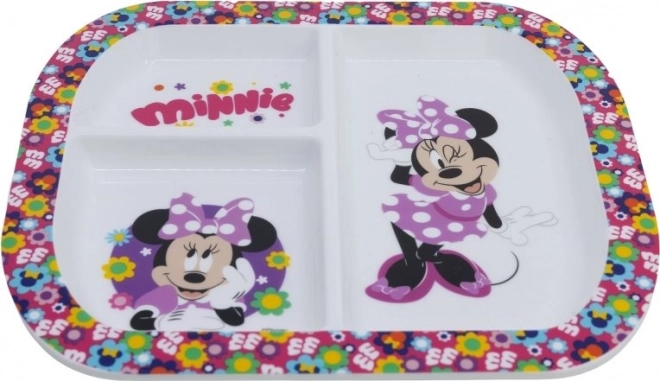 Farfurie dreptunghiulară pentru copii cu motiv Minnie