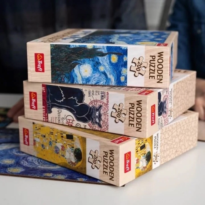 Puzzle din lemn 200 de piese Noapte înstelată Vincent van Gogh