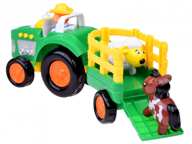 Tractor cu remorcă Farmer cu sunete și lumini