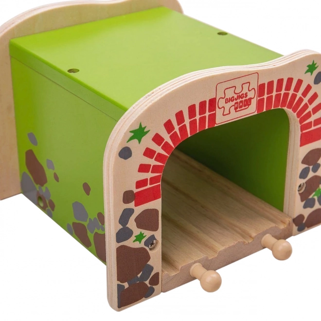 Tunel feroviar dublu din lemn Bigjigs Rail