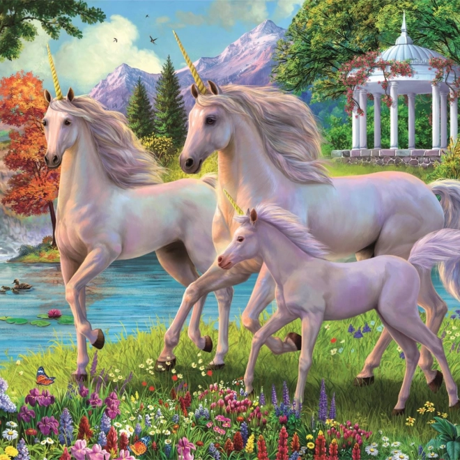 Puzzle Unicorni la cascada 180 de piese