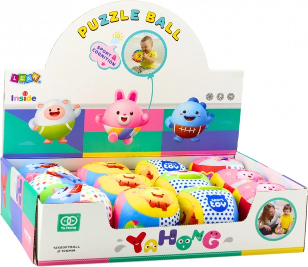 Mingea colorată moale cu zornăitoare pentru bebeluși 9 cm