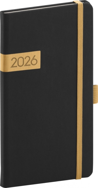 Agenda de buzunar Negru-Auriu Twill 2026
