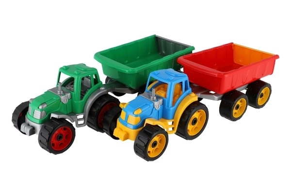 Tractor cu remorcă, plastic, 53 cm