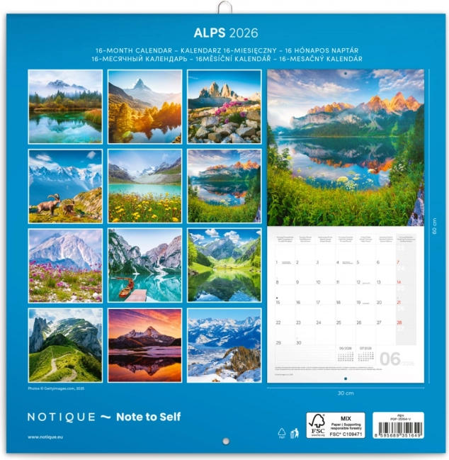 Calendar de notițe Alpii 2026