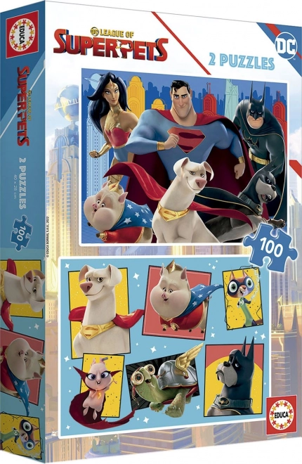 Educa puzzle DC Liga super-animale 2x100 piese