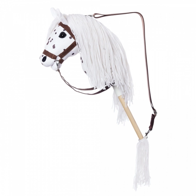 Cal pe băț Hobby Horse din colecția HOPPIHORSE Sport Edition în culoarea leopardului alb