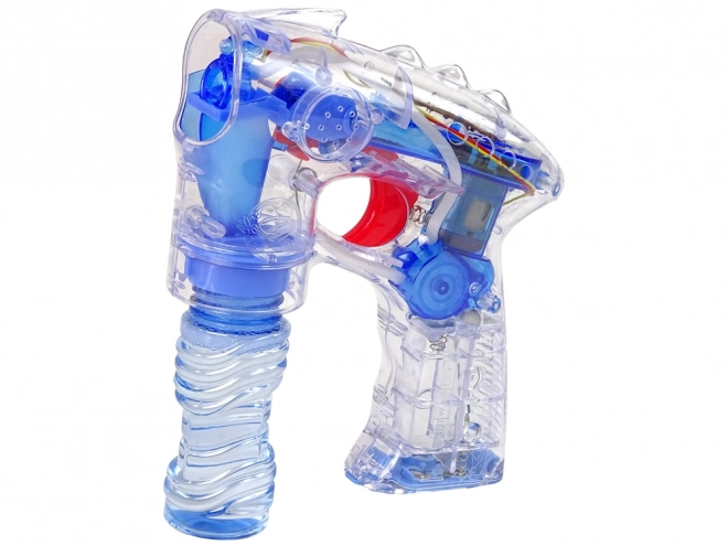 Pistol de făcut baloane din săpun cu lumini LED transparent