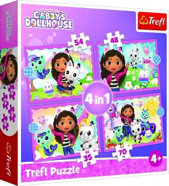 Puzzle 4 in 1 aventurile lui Gabi Casa Pisicilor Gabi