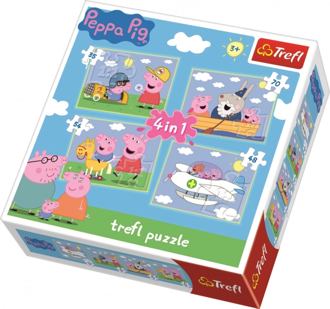 puzzle Prasátka Peppa 4 în 1