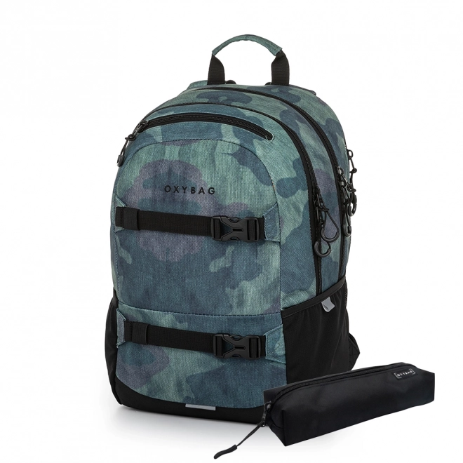 Rucsac pentru studenți cu etui Oxy Sport Camo