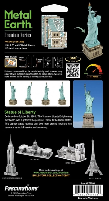 Puzzle 3D METAL EARTH Premium: Statuia Libertății