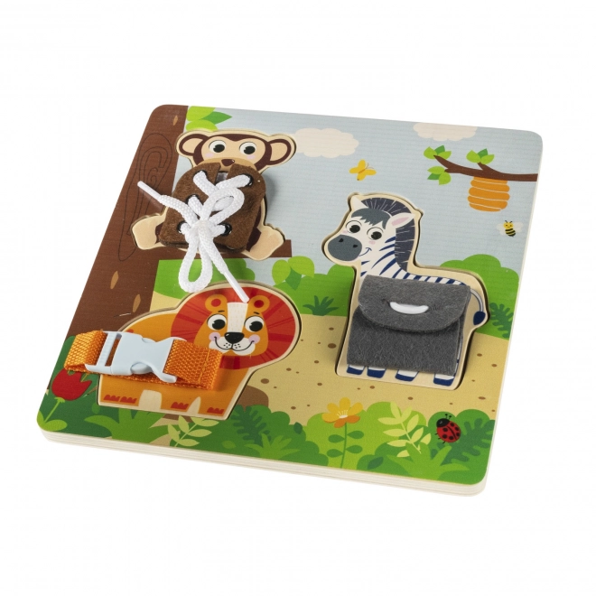 Puzzle din lemn montessori safari pentru copii