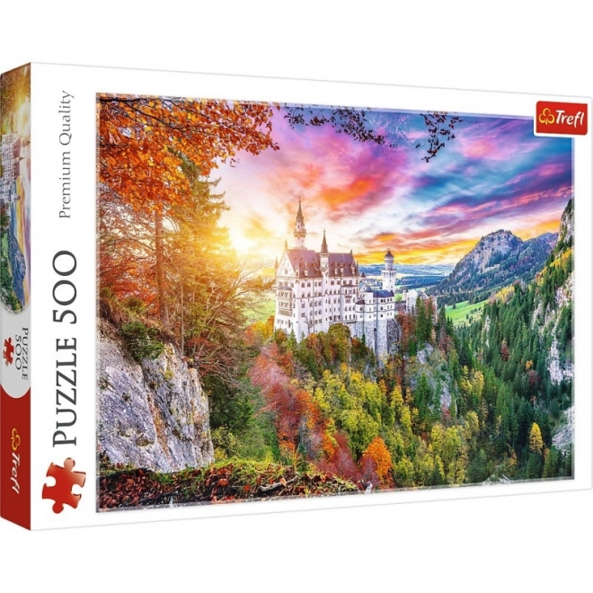 Puzzle 500 piese cu vedere la Castelul Neuschwanstein, Germania