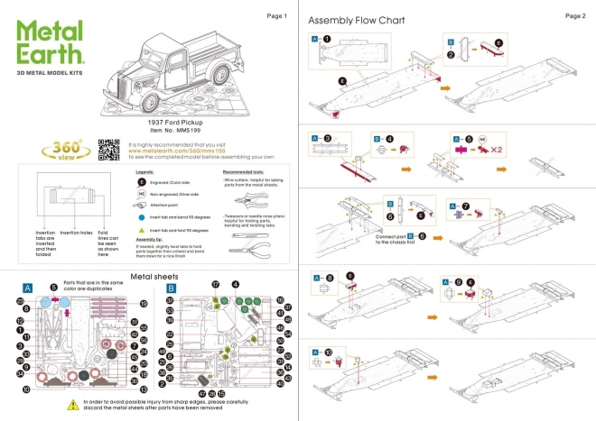 Puzzle 3D metal Earth Ford Pickup 1937