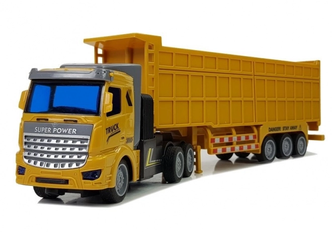 Camion telecomandat cu remorcă mare galbenă