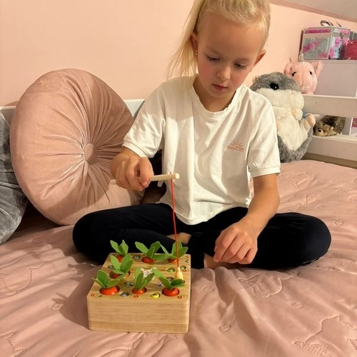 Joc din lemn Montessori 2 în 1 Grădina de Morcovi