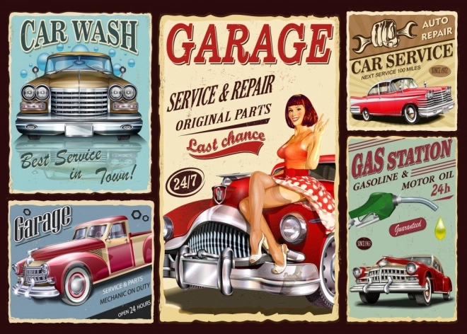 Puzzle Grafică Mașini Retro 500 piese