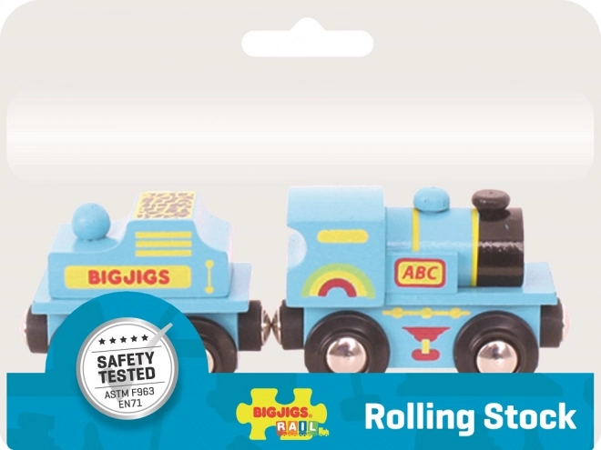 Trenuleț albastru cu tender și șine Bigjigs Rail