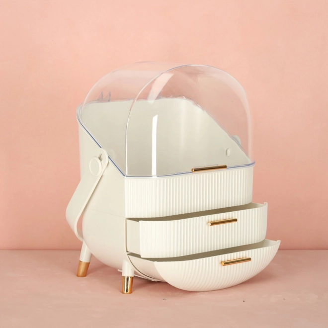 organizer cosmetic alb cu sertare